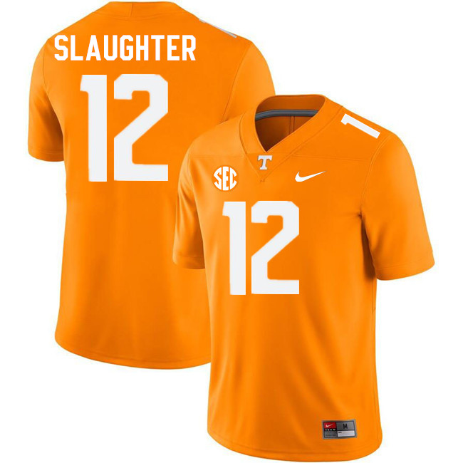 Men #12 John Slaughter Tennessee Volunteers College Football Jerseys Stitched-Orange